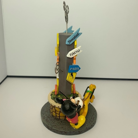 Vintage Authentic Disney Parks Mickey & Pluto Photo/Card Holder w/ Signs - Picture 4 of 9